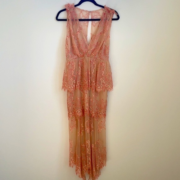 Alice Mccall Celemtine Lace Peplum Tiered Gown Pink 4 - Picture 5 of 14